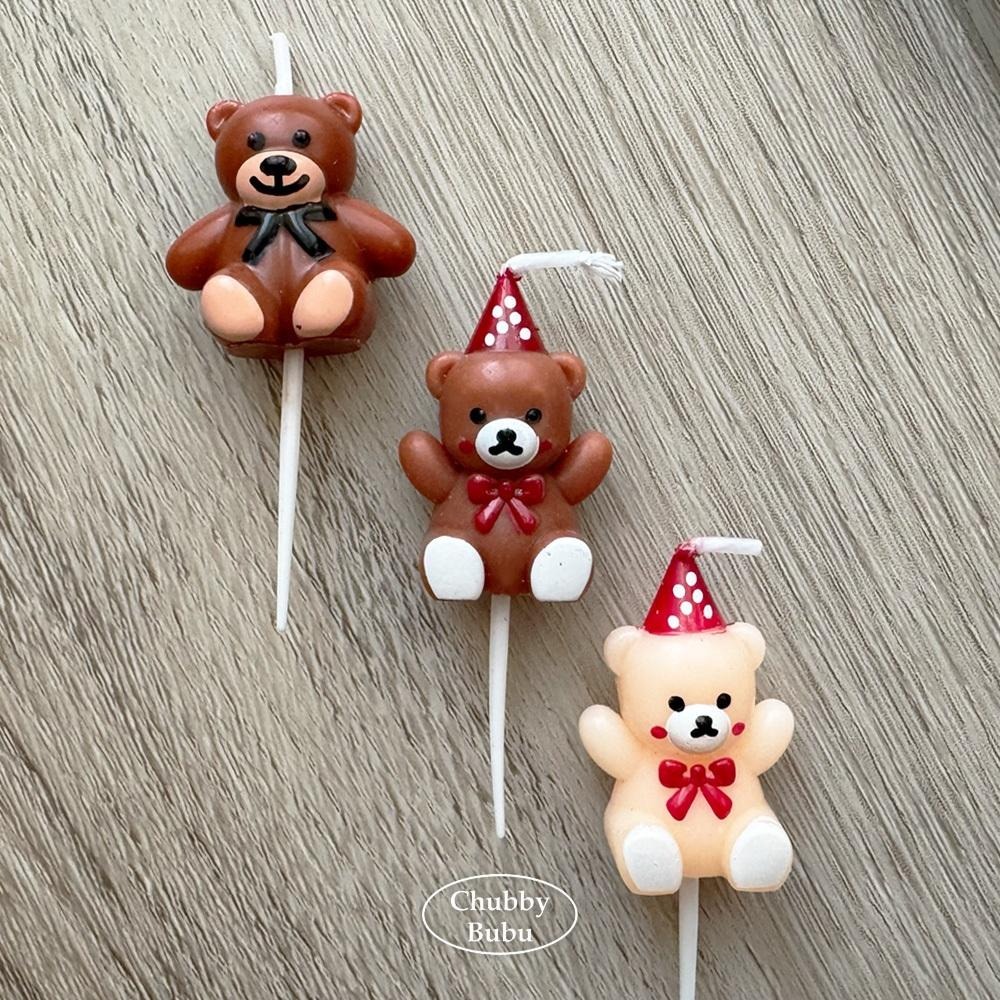 歡樂派對帽小熊蠟燭 經典熊熊生日蠟燭-細節圖4