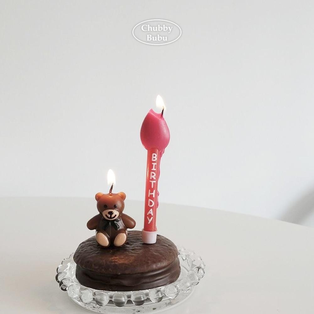 歡樂派對帽小熊蠟燭 經典熊熊生日蠟燭-細節圖5
