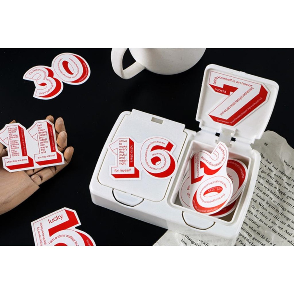 立體主義 設計感字母數字裝飾貼紙 貼紙包（一包30張）-細節圖5