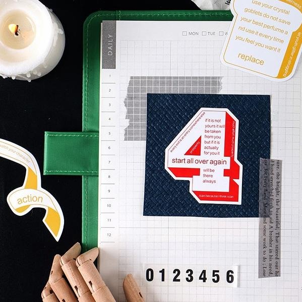 立體主義 設計感字母數字裝飾貼紙 貼紙包（一包30張）-細節圖7