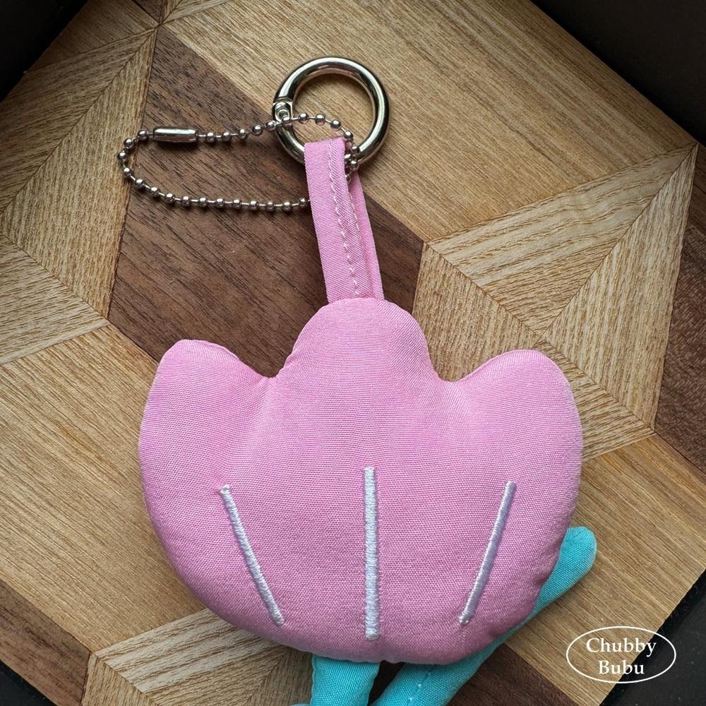 韓系 手工縫製 立體鋪棉鬱金香姓名吊飾🌷 包包掛飾 兒童書包吊牌 幼兒園姓名牌 親子掛飾-細節圖7