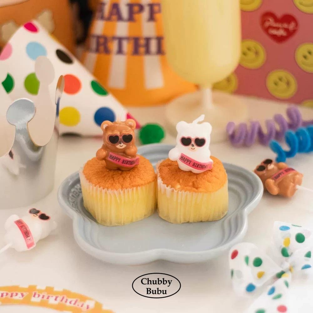 墨鏡熊與墨鏡鴨😎 時髦帥氣的夥伴生日蠟燭 許願蠟燭 派對蠟燭 白熊/棕熊/鴨子父親節蠟燭-細節圖4