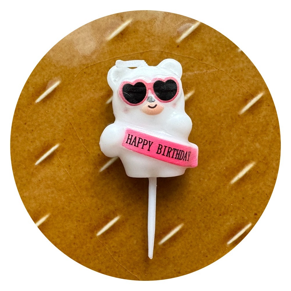 墨鏡熊與墨鏡鴨😎 時髦帥氣的夥伴生日蠟燭 許願蠟燭 派對蠟燭 白熊/棕熊/鴨子父親節蠟燭-規格圖4