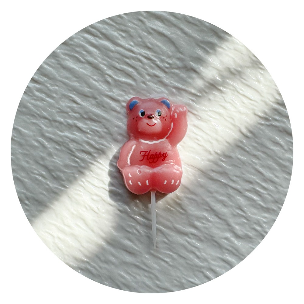 韓國ins款🐻 淘氣招手小熊蠟燭 草莓熊與蜂蜜熊 蛋糕裝飾蠟燭 生日蠟燭 寶寶彌月蠟燭。單入裝 ✿ 巧比咘咘-規格圖6