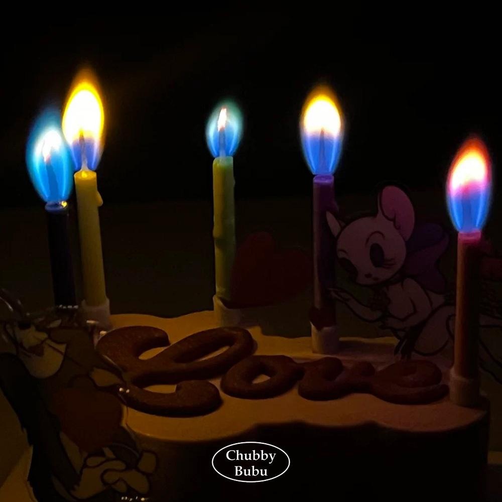 🔥迷你彩虹火焰蠟燭 彩色火焰蠟燭 生日蠟燭 一盒六入-細節圖5
