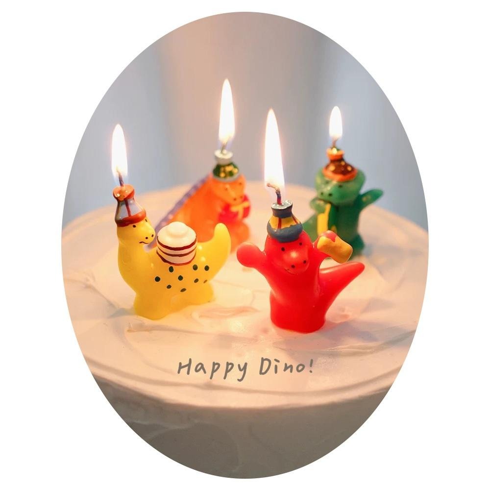 可選色🎉歡樂恐龍派對 恐龍蠟燭 手繪生日蠟燭 蛋糕裝飾蠟燭 ✿ 巧比咘咘 ᴄʜᴜʙʙʏ ʙᴜʙᴜ-細節圖2