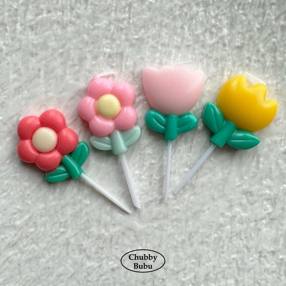韓系彩色小花蠟燭 🌸 雛菊 鬱金香 祝福花朵生日蠟燭-細節圖3