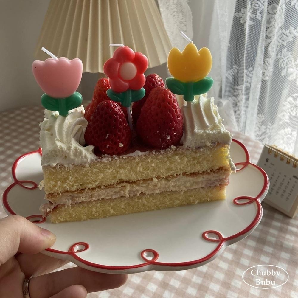 韓系彩色小花蠟燭 🌸 雛菊 鬱金香 祝福花朵生日蠟燭-細節圖5