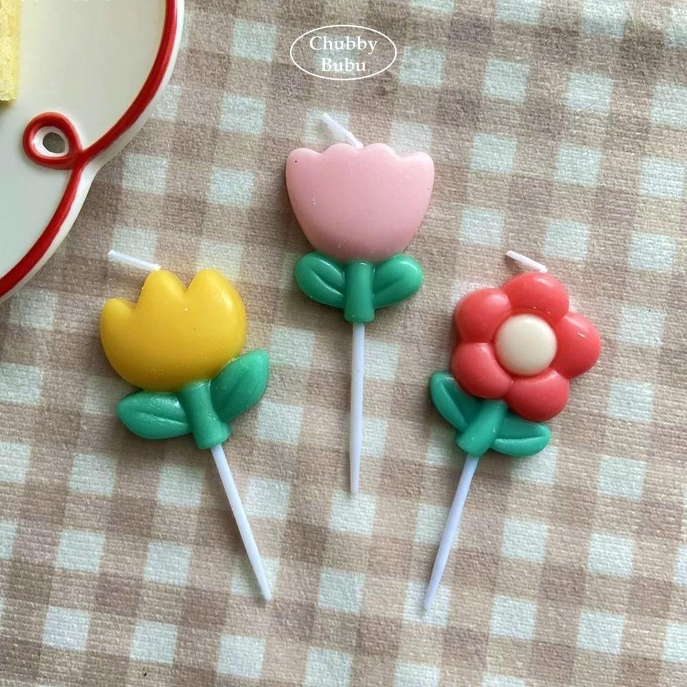 韓系彩色小花蠟燭 🌸 雛菊 鬱金香 祝福花朵生日蠟燭-細節圖6