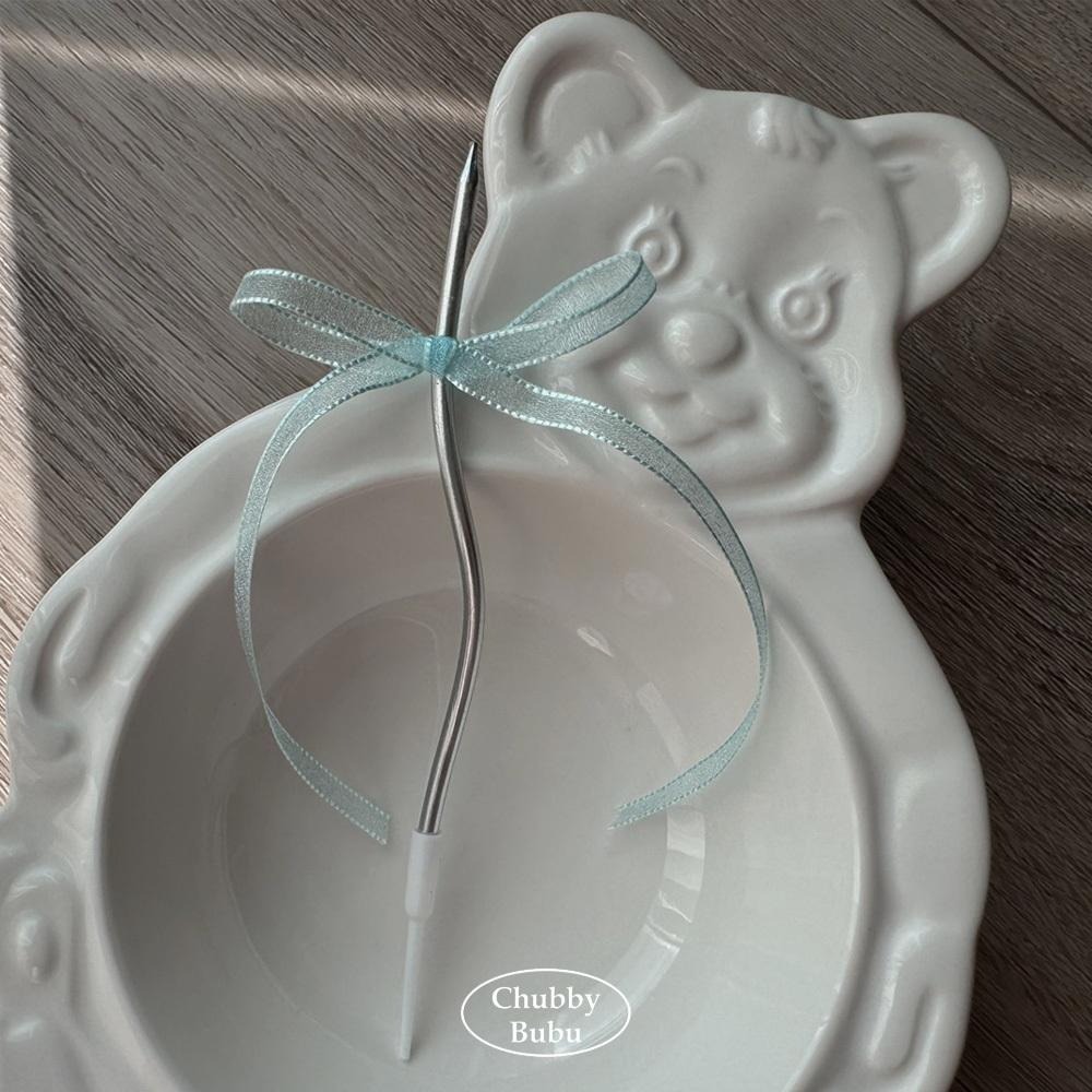 韓系ins大熱款🎀 透明感緞帶蝴蝶結蠟燭 纖細蠟燭 生日蠟燭 芭蕾風造型蠟燭-細節圖3