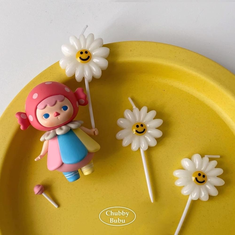 微笑花朵蠟燭 笑臉小花生日蠟燭 草叢蠟燭-細節圖4