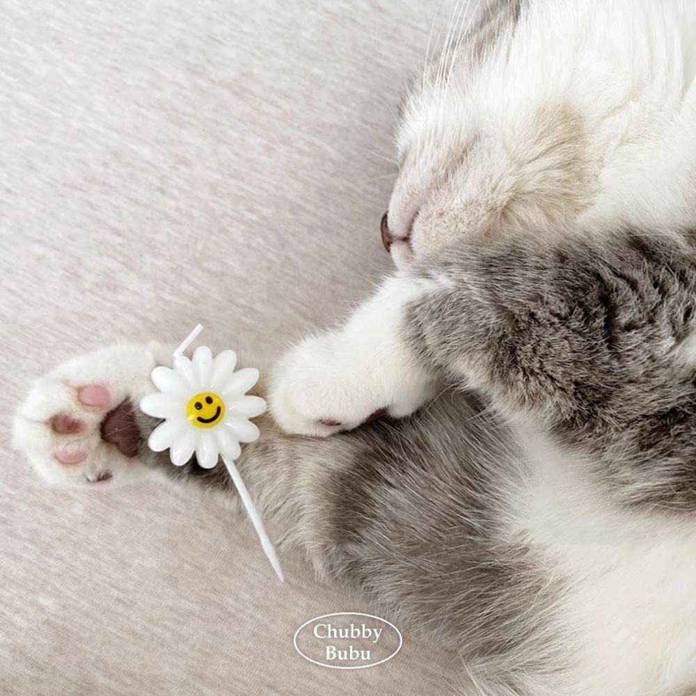 微笑花朵蠟燭 笑臉小花生日蠟燭 草叢蠟燭-細節圖5