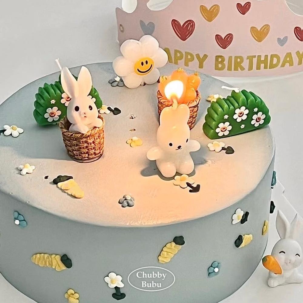 微笑花朵蠟燭 笑臉小花生日蠟燭 草叢蠟燭-細節圖6