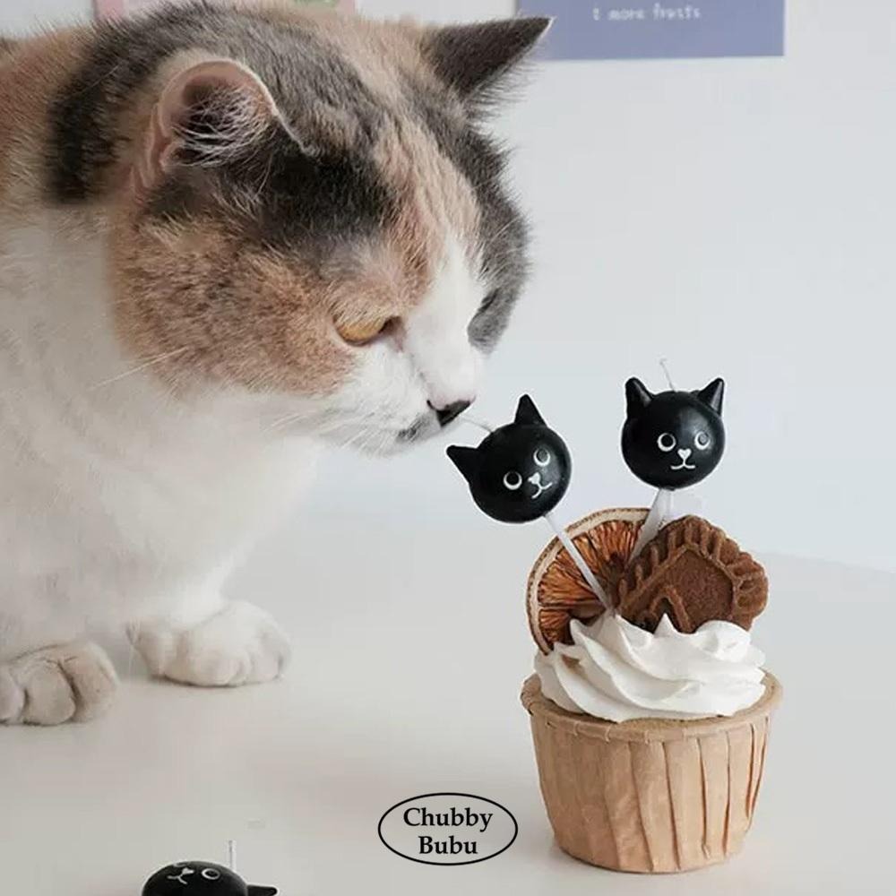 韓系俏皮小黑貓蠟燭🐈‍⬛ 心形鼻小貓蠟燭 單支入。生日蠟燭 寵物蠟燭 許願蠟燭-細節圖2