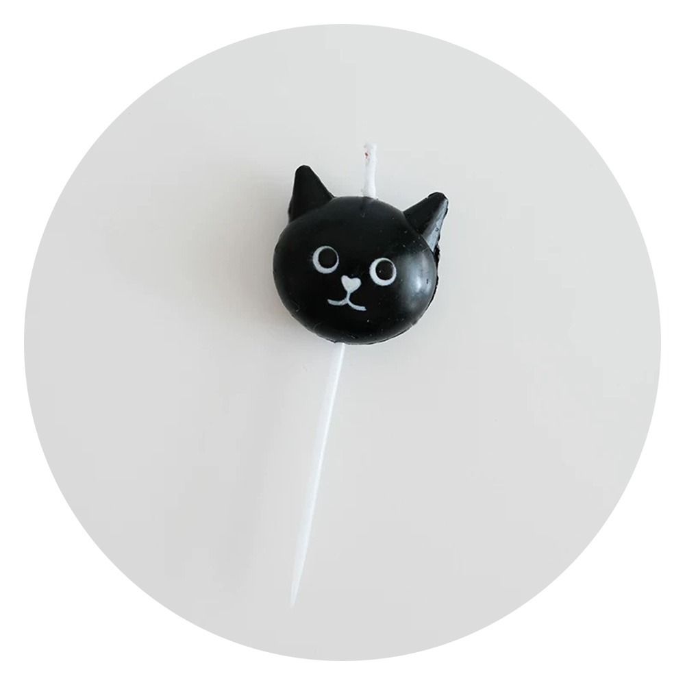 韓系俏皮小黑貓蠟燭🐈‍⬛ 心形鼻小貓蠟燭 單支入。生日蠟燭 寵物蠟燭 許願蠟燭-規格圖5