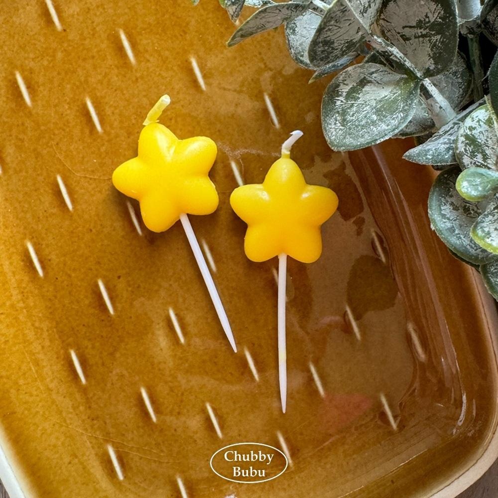 各種星星與月亮蠟燭⭐️ 胖嘟嘟的幸運之星 許願蠟燭 聖誕蠟燭 生日蠟燭 彌月派對 金屬色蠟燭-細節圖2