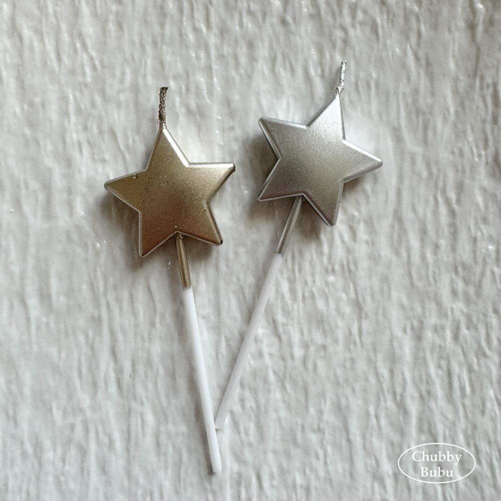 各種星星與月亮蠟燭⭐️ 胖嘟嘟的幸運之星 許願蠟燭 聖誕蠟燭 生日蠟燭 彌月派對 金屬色蠟燭-細節圖6