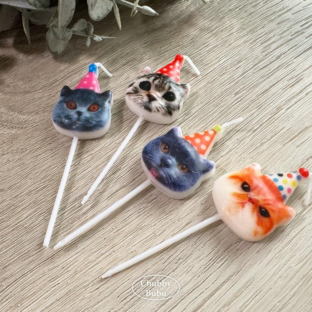 可選色🎉 可愛派對貓咪蠟燭 小貓造型蠟燭 貓奴必備 生日蠟燭 寵物慶生蠟燭-細節圖2