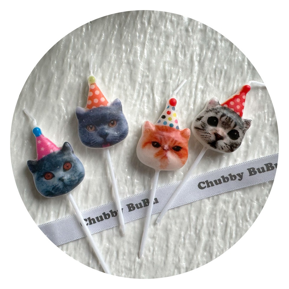 可選色🎉 可愛派對貓咪蠟燭 小貓造型蠟燭 貓奴必備 生日蠟燭 寵物慶生蠟燭-規格圖4