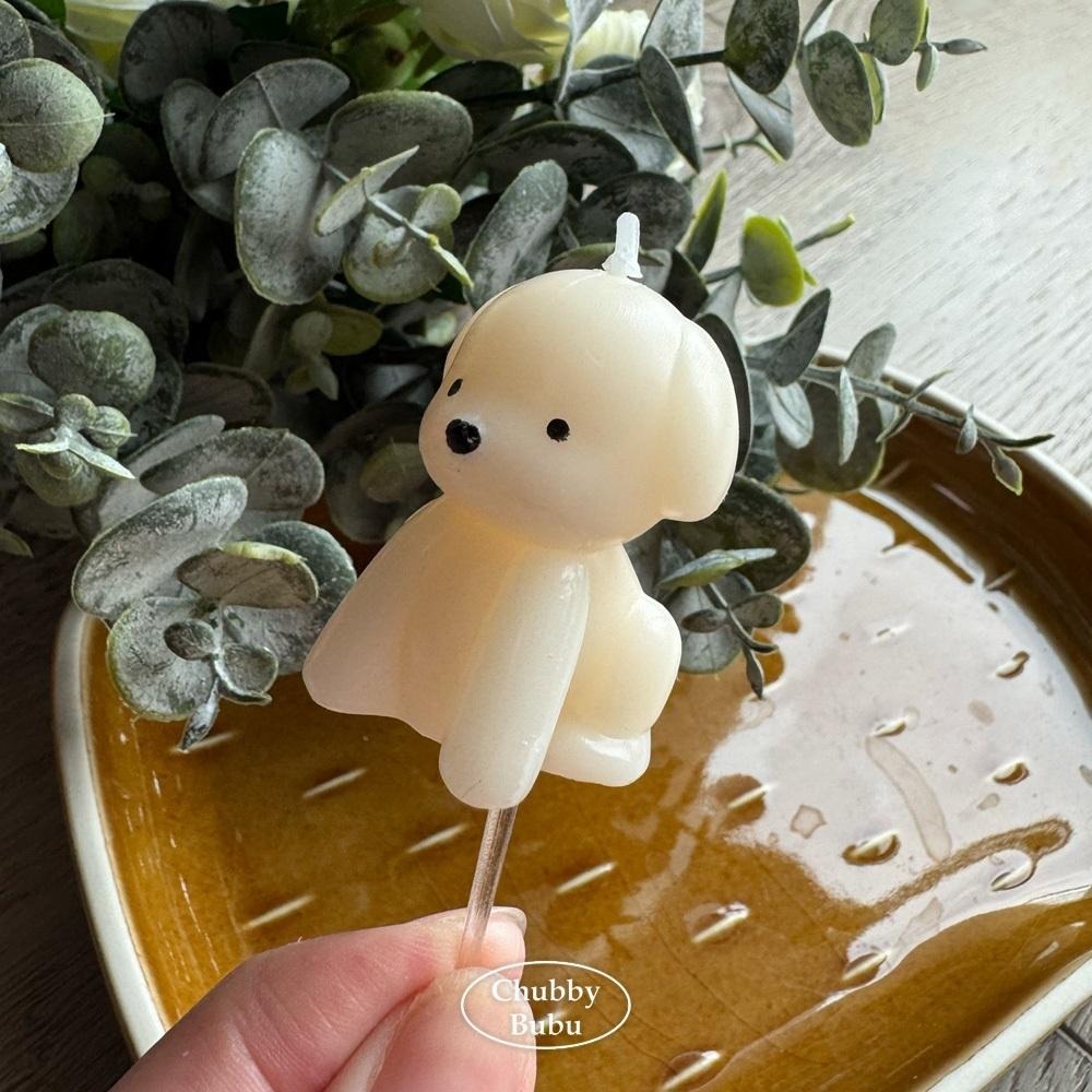 韓國ins奶白無辜小狗蠟燭🐶 狗狗生日蠟燭 許願蠟燭-細節圖2