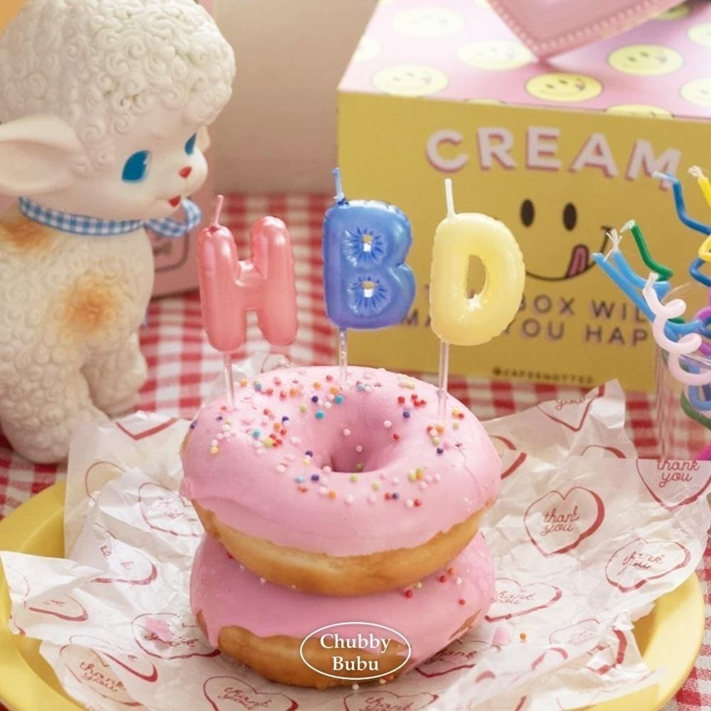 馬卡龍色系 仿鋁膜氣球造型立體HBD字母蠟燭 生日蠟燭 ✿ 巧比咘咘 ᴄʜᴜʙʙʏ ʙᴜʙᴜ-細節圖2