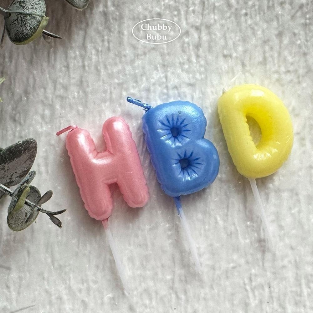 馬卡龍色系 仿鋁膜氣球造型立體HBD字母蠟燭 生日蠟燭 ✿ 巧比咘咘 ᴄʜᴜʙʙʏ ʙᴜʙᴜ-細節圖3