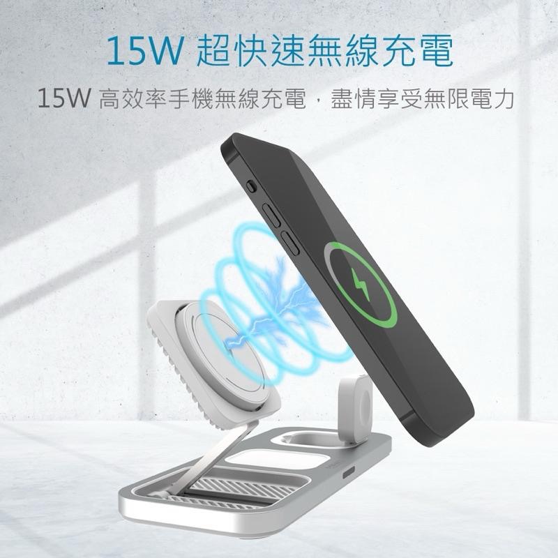 WC-001🧲3in1磁吸無線充電座，辰星數位MINIQ,蘋果手機，蘋果手錶，蘋果耳機充電-細節圖2