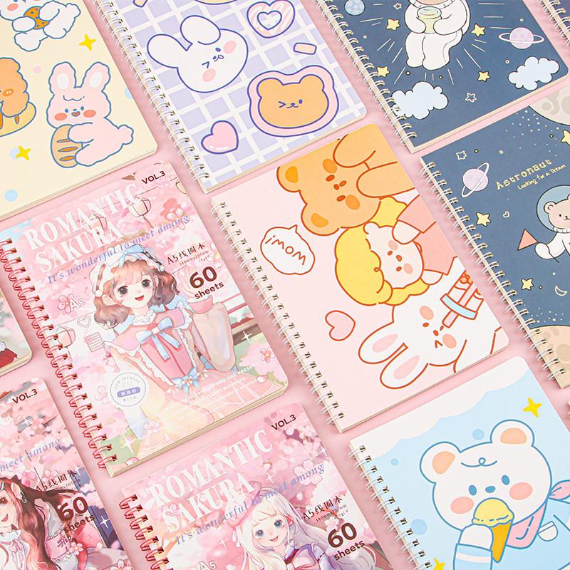 【💖愛選購】卡通綫圈本可愛創意A5活頁筆記本文具高顔值學生橫綫日記本子-細節圖4