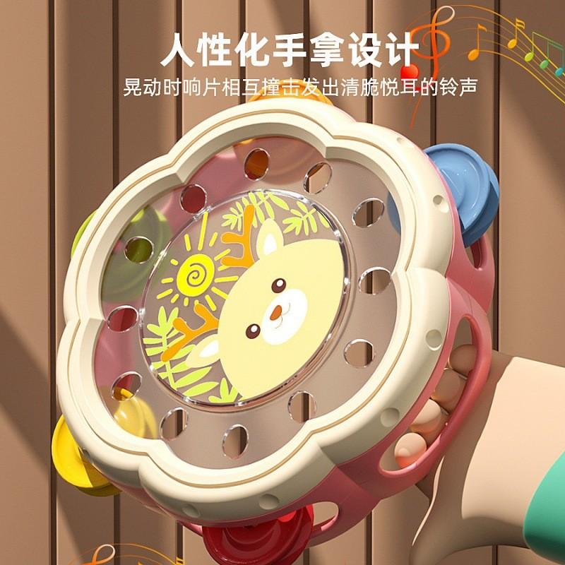 【💖愛選購】兒童手拍鼓嬰幼兒打擊樂器拍拍鼓寶寶益智早敎手搖鈴鼓玩具 益智早敎 玩具-細節圖2