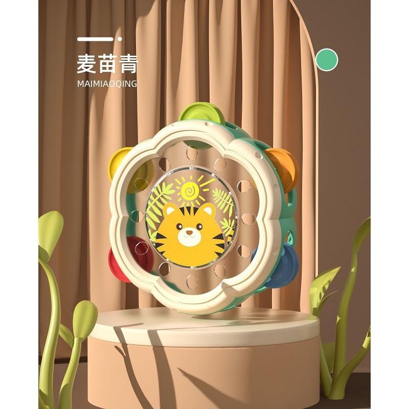 【💖愛選購】兒童手拍鼓嬰幼兒打擊樂器拍拍鼓寶寶益智早敎手搖鈴鼓玩具 益智早敎 玩具-細節圖7