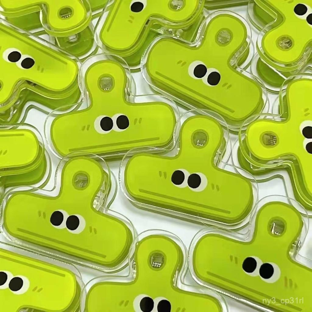 【💖愛選購】創意笑臉夾子卡通少女心亞剋力夾子少女手帳學生文具長尾夾文件夾-細節圖6