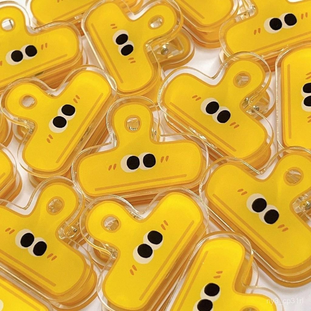 【💖愛選購】創意笑臉夾子卡通少女心亞剋力夾子少女手帳學生文具長尾夾文件夾-細節圖9