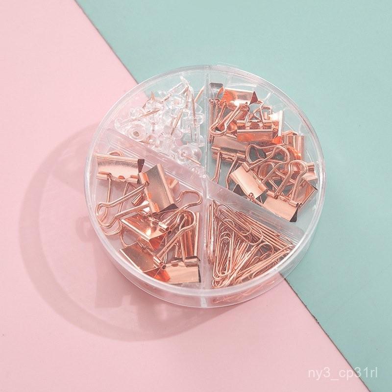 【💖愛選購】韓國長尾夾套裝辦公文具用品學生可愛曲別針工字釘迴形針文件夾子 文件 文具 釘 夾 長尾夾 樂譜夾 合約夾-細節圖8