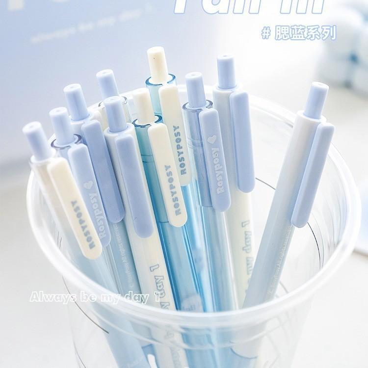 【💖愛選購】RosyPosyFall in腮紅中性筆套裝 漸變感少女心文具用品按動筆 中性筆套裝 鉛筆 原子筆 筆-細節圖6