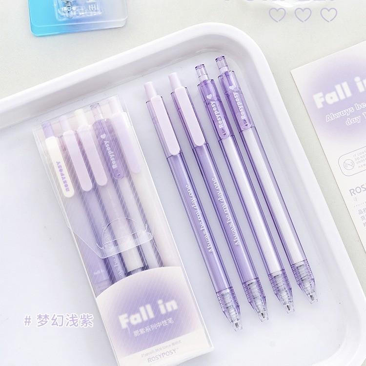 【💖愛選購】RosyPosyFall in腮紅中性筆套裝 漸變感少女心文具用品按動筆 中性筆套裝 鉛筆 原子筆 筆-細節圖7
