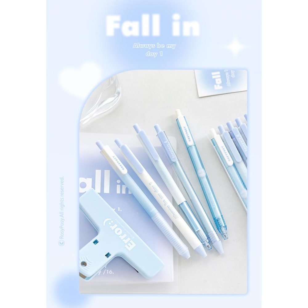 【💖愛選購】RosyPosyFall in腮紅中性筆套裝 漸變感少女心文具用品按動筆 中性筆套裝 鉛筆 原子筆 筆-細節圖9