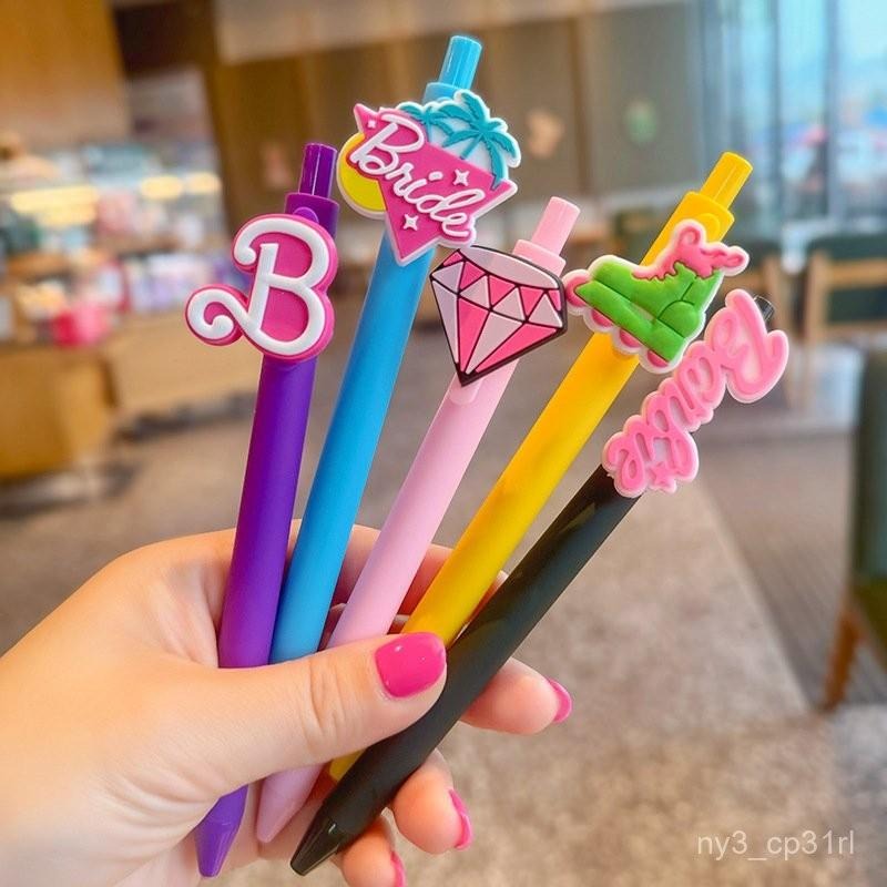 韓係滑闆鞋磚石字母卡通亞剋力貼片中性筆粉色女生高顔值按動式 w-細節圖7