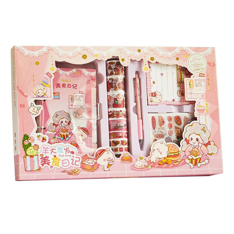 【💖愛選購】芯陌羊大髮髮活頁手賬本套裝學生卡通少女可愛手賬素材禮盒禮物-細節圖5