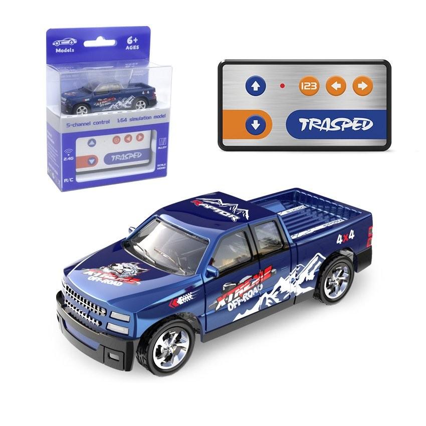 【💖愛選購】迷你遙控車玩具2.4G燈光可調速帶掛車仿真模型1:64閤金車玩具 玩具車 遙控車 玩具-細節圖5