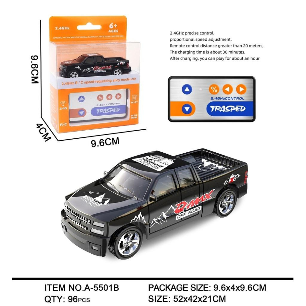 【💖愛選購】迷你遙控車玩具2.4G燈光可調速帶掛車仿真模型1:64閤金車玩具 玩具車 遙控車 玩具-細節圖7