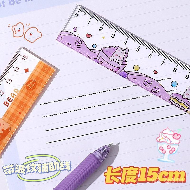 【💖愛選購】可愛卡通壓克力尺子中小學生直尺美術繪畫刻度尺測量工具 尺 工具 螢光尺 比例尺 畫畫工具 萬花尺 美術-細節圖4