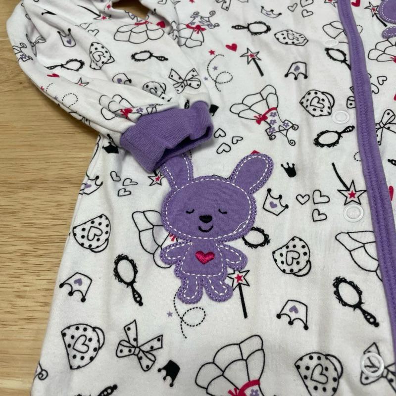 二手 (24m) pekkle 小兔子長袖連身睡衣-細節圖3