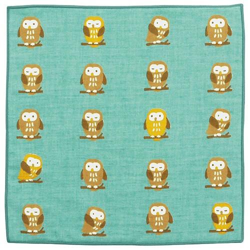 日本製藍藍貓頭鷹毛巾手帕～最特別的禮物都在奧爾思～-細節圖2