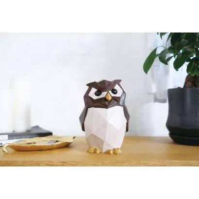 木紋貓頭鷹立體撲滿，含盒裝～最特別的禮物都在奧爾思～-細節圖3