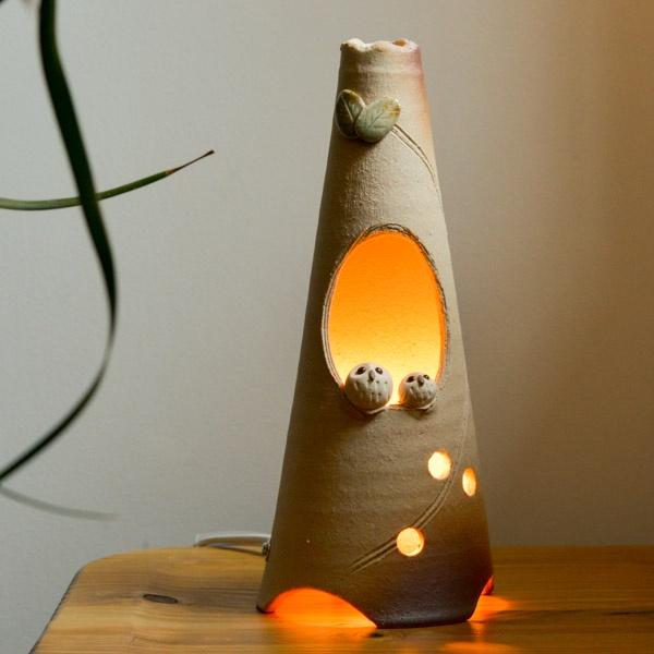 信樂燒夢見貓頭鷹氣氛燈，含盒裝～最特別的裡物都在奧爾思～-細節圖2