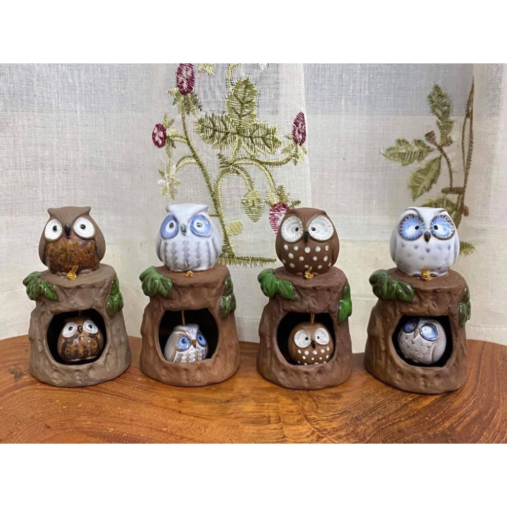 日本四國貓頭鷹陶瓷搖鈴，4款可選擇，過年送禮超合適～最特別的禮物都在奧爾思～-細節圖2