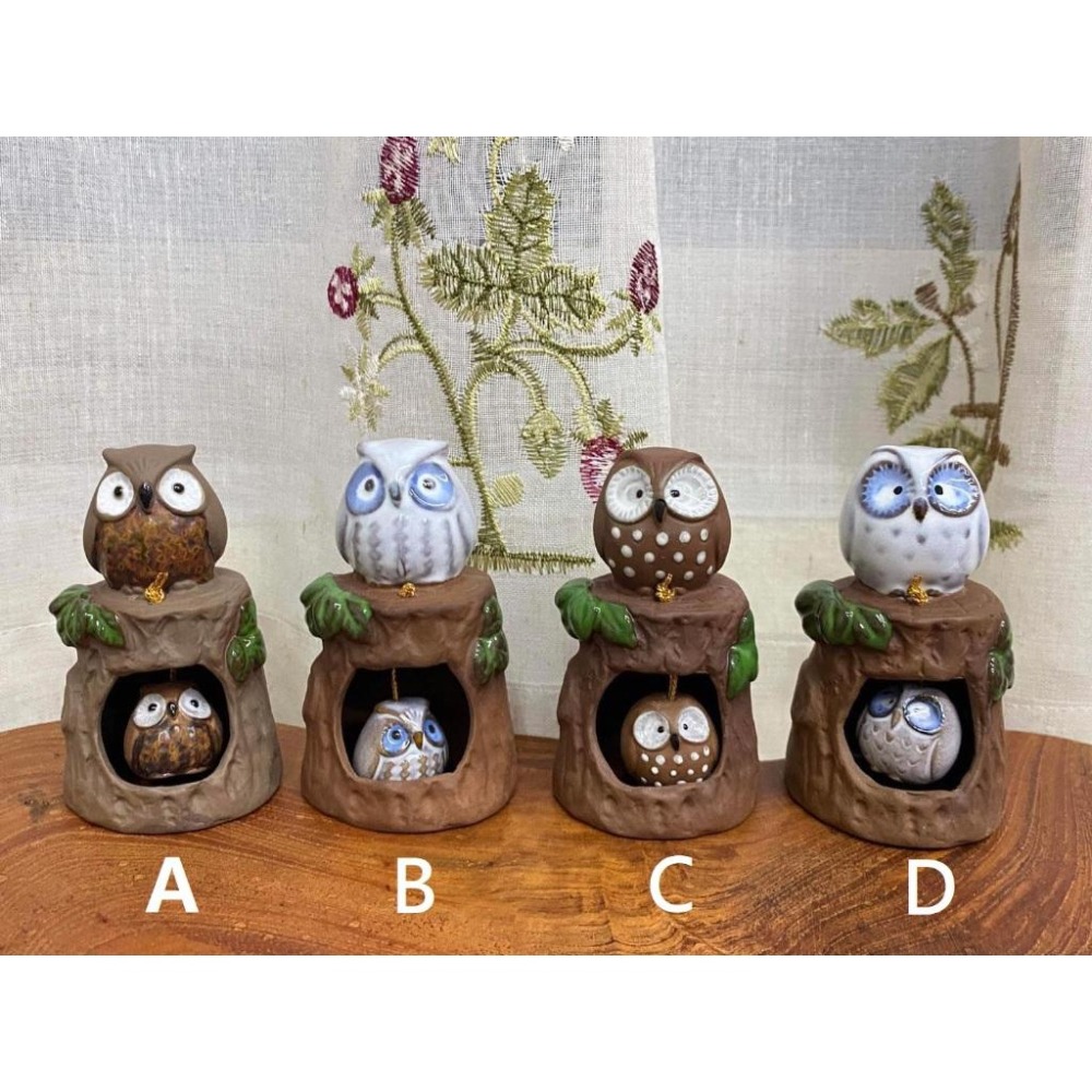 日本四國貓頭鷹陶瓷搖鈴，4款可選擇，過年送禮超合適～最特別的禮物都在奧爾思～-細節圖3