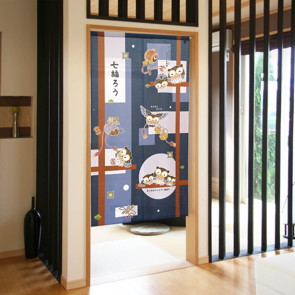 日本七福切紙風門簾，有貓頭鷹／長尾山雀兩款～最特別的禮物都在奧爾思～-規格圖4