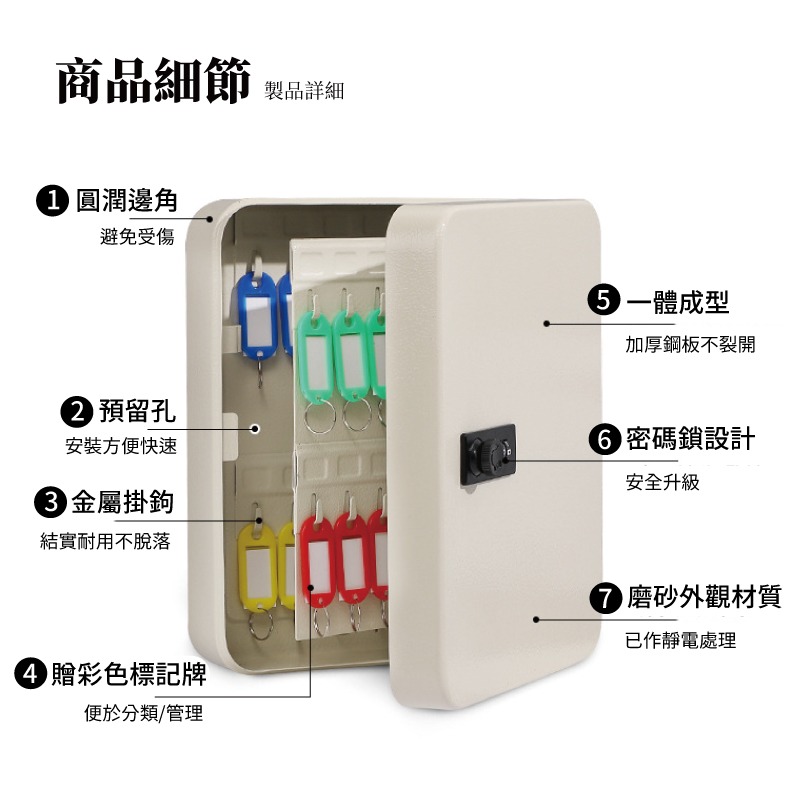 現貨 鑰匙密碼鎖 收納盒 壁掛門口 玄關鑰匙收納 擺件鑰匙盒 壁掛鑰匙 鑰匙架 鑰匙掛勾 鑰匙收納【AAA6885】-細節圖11