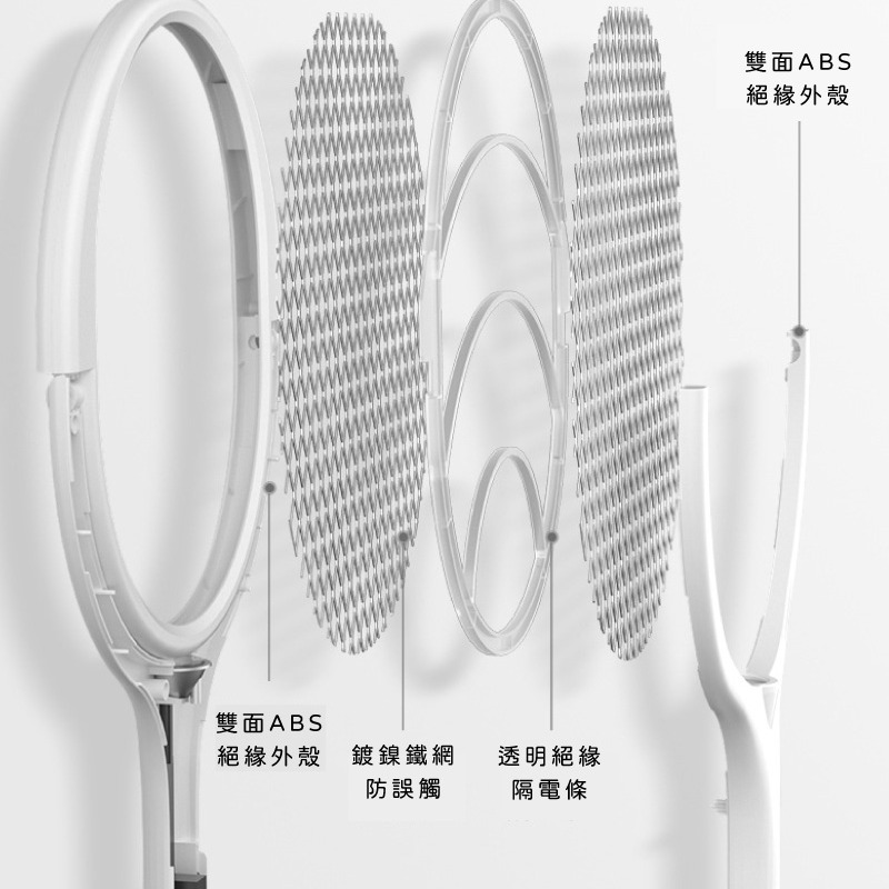 台灣現貨 充電式電蚊拍 90度旋轉貼合牆面 電蚊拍 捕蚊燈 電蚊燈 捕蚊 捕蚊器 安全電蚊拍 USB【AAA6840】-細節圖8